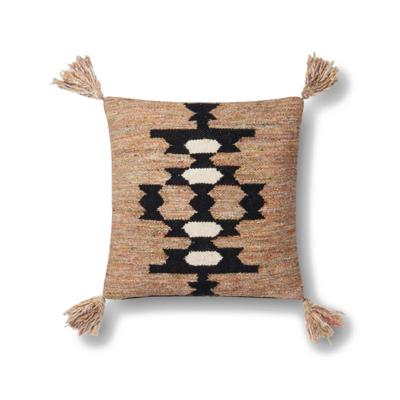 HKM-223699 Hand-Woven Striped Wool Pillowcase with PP Cotton Filling, 45x45CM
