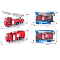 HKM-223827 Diecast Alloy Pull Back Fire Truck Model for Children Ages 2 and Up
