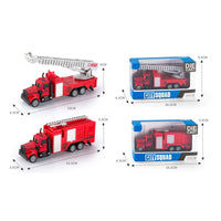 HKM-223827 Diecast Alloy Pull Back Fire Truck Model for Children Ages 2 and Up