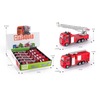 HKM-223827 Diecast Alloy Pull Back Fire Truck Model for Children Ages 2 and Up