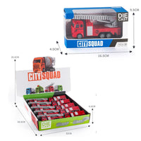 HKM-223827 Diecast Alloy Pull Back Fire Truck Model for Children Ages 2 and Up