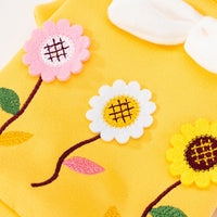 HKM-223827 Three-Dimensional Flower Embroidered Sweater for Small Pets in Yellow, Green, and Pink