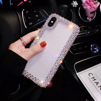 HKM-223827 Transparent Rhinestone Protective Sleeve for Smartphones - Anti-Fall Back Cover Case