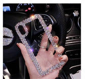 HKM-223827 Transparent Rhinestone Protective Sleeve for Smartphones - Anti-Fall Back Cover Case