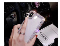 HKM-223827 Transparent Rhinestone Protective Sleeve for Smartphones - Anti-Fall Back Cover Case
