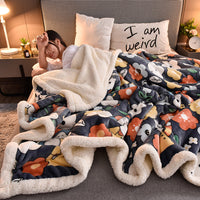 HKM-223891 Cozy Cartoon Animation Double Blanket - Thick Polyester Quilt, Multiple Sizes Available