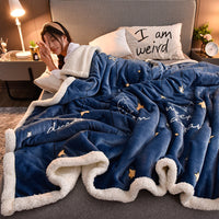 HKM-223891 Cozy Cartoon Animation Double Blanket - Thick Polyester Quilt, Multiple Sizes Available