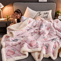 HKM-223891 Cozy Cartoon Animation Double Blanket - Thick Polyester Quilt, Multiple Sizes Available