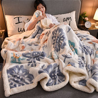 HKM-223891 Cozy Cartoon Animation Double Blanket - Thick Polyester Quilt, Multiple Sizes Available