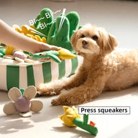 HKM-224019 Interactive Music Garden Pet Dog Toy with Hidden Food Features, Soft Velvet & Polar Fleece Design