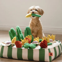 HKM-224019 Interactive Music Garden Pet Dog Toy with Hidden Food Features, Soft Velvet & Polar Fleece Design