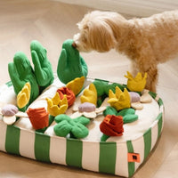 HKM-224019 Interactive Music Garden Pet Dog Toy with Hidden Food Features, Soft Velvet & Polar Fleece Design