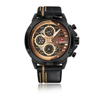 HKM-224083 Men's Quartz Watch with Calendar and Waterproof Features - Casual Style, Genuine Leather Strap, Alloy Case, 30M Waterproof