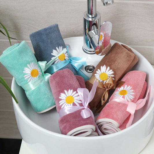 HKM-224147 Coral Fleece Thick Bath Towel with Strong Water Absorption - 70 x 140 cm in Pink, Green, Blue, Brown, or Purple