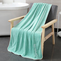 HKM-224147 Coral Fleece Thick Bath Towel with Strong Water Absorption - 70 x 140 cm in Pink, Green, Blue, Brown, or Purple