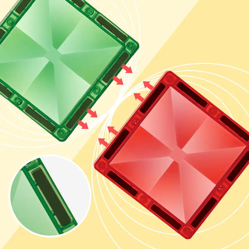 80-Piece Magnetic Tile Learning Set for Kids - STEM Building Blocks and Window Art Supplies