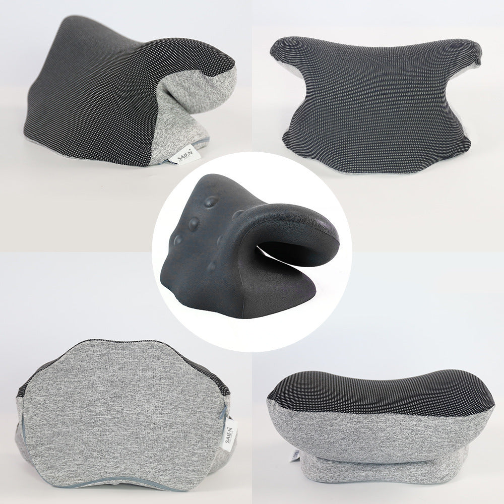 HKM-224403 Cervical Traction Pillow with Heating and Massage Function, Pure Cotton Fabric, Single Use, Available in Blue or Grey