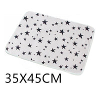 HKM-224403 Waterproof Breathable Cotton Changing Pad with EVA Backing - 60x75cm Black Stars Pattern