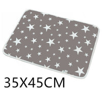 HKM-224403 Waterproof Breathable Cotton Changing Pad with EVA Backing - 60x75cm Black Stars Pattern