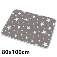 HKM-224403 Waterproof Breathable Cotton Changing Pad with EVA Backing - 60x75cm Black Stars Pattern