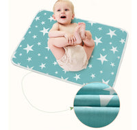 HKM-224403 Waterproof Breathable Cotton Changing Pad with EVA Backing - 60x75cm Black Stars Pattern