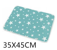 HKM-224403 Waterproof Breathable Cotton Changing Pad with EVA Backing - 60x75cm Black Stars Pattern