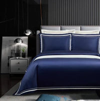 HKM-224531 Cotton Solid Color Quilted Bed Cover Set - Four-Piece Bedding Collection