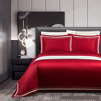 HKM-224531 Cotton Solid Color Quilted Bed Cover Set - Four-Piece Bedding Collection