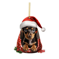 HKM-224531 Cute Dog Flat Pendant Christmas Tree Decoration in Various Colors