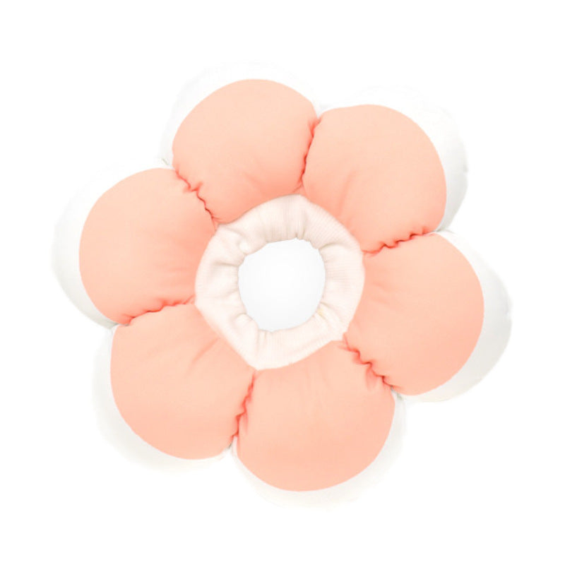 HKM-224595 Cute Monochrome Flower Circle Pet Collar in Pink and Purple - Polyester Material, Sizes XS to L