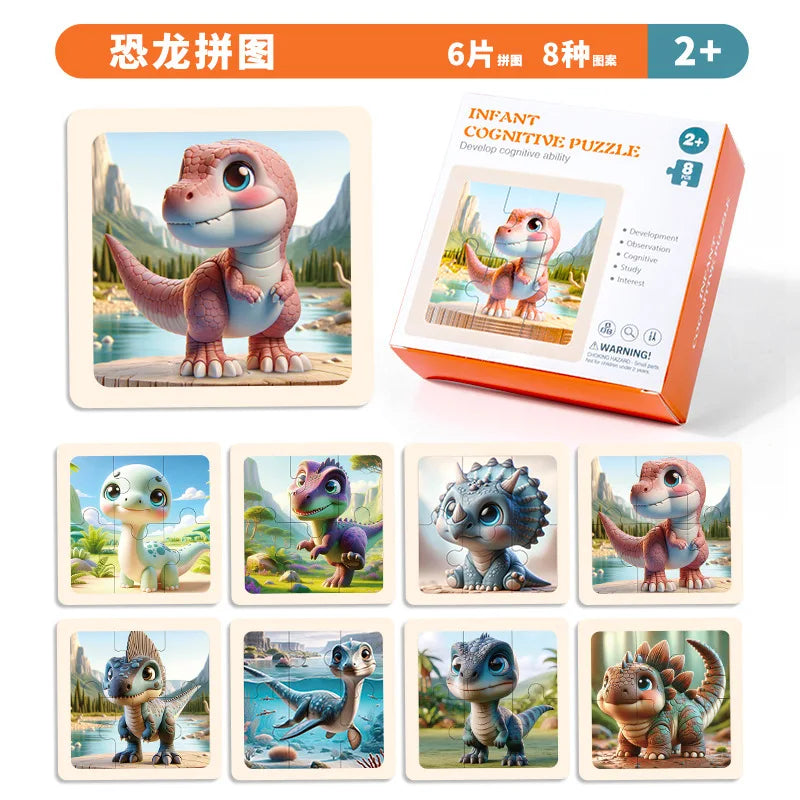 HKM-224723 3D Wooden Animal Puzzle in Iron Box for Early Learning - Educational Toy Under 50 Pieces