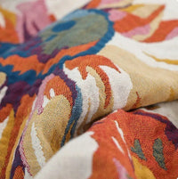 HKM-224723 Cotton Multilayer Gauze Towel Blanket - Ink Flower Design, All Seasons, Available in 150cm x 200cm and 250cm x 250cm Sizes