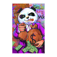 HKM-224723 Funny Money Bag Canvas Painting - Modern Flat Design, Frameless Decorative Artwork on Oil Canvas, Rectangle Shape