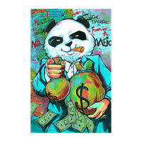 HKM-224723 Funny Money Bag Canvas Painting - Modern Flat Design, Frameless Decorative Artwork on Oil Canvas, Rectangle Shape
