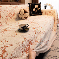 HKM-224723 Vibrant Floral Chenille Sofa Cover – Universal Fit for Various Seat Sizes