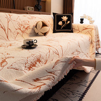 HKM-224723 Vibrant Floral Chenille Sofa Cover – Universal Fit for Various Seat Sizes
