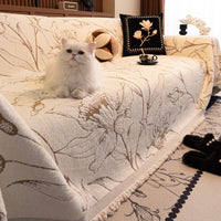 HKM-224723 Vibrant Floral Chenille Sofa Cover – Universal Fit for Various Seat Sizes
