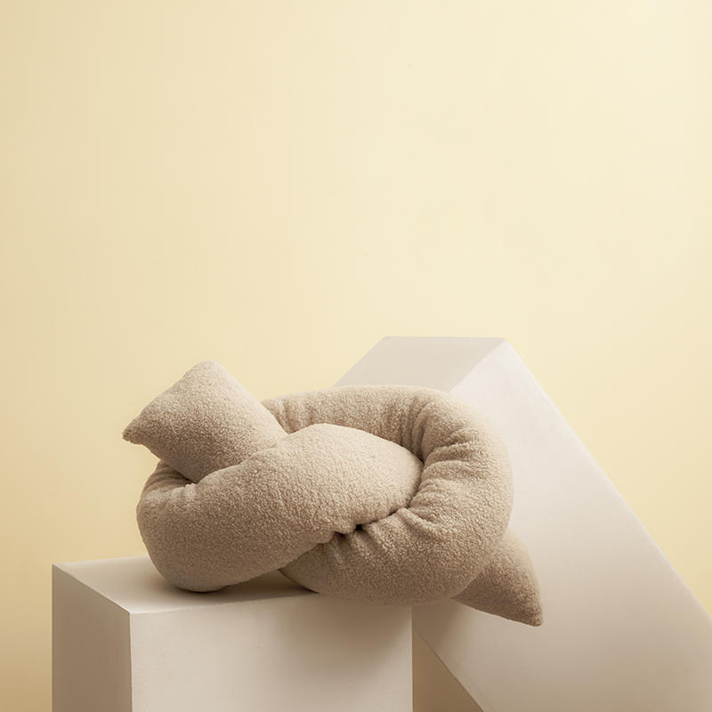 HKM-224787 Bay Window Bed Decorative Pillow Back for Elderly - Pink Soybean Fiber Filling