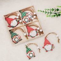 HKM-224851 Wooden Christmas Faceless Doll Pendant Decoration Set - 12 PCS in Wooden Box