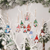 HKM-224851 Wooden Christmas Faceless Doll Pendant Decoration Set - 12 PCS in Wooden Box