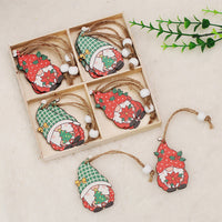 HKM-224851 Wooden Christmas Faceless Doll Pendant Decoration Set - 12 PCS in Wooden Box