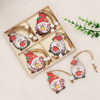 HKM-224851 Wooden Christmas Faceless Doll Pendant Decoration Set - 12 PCS in Wooden Box
