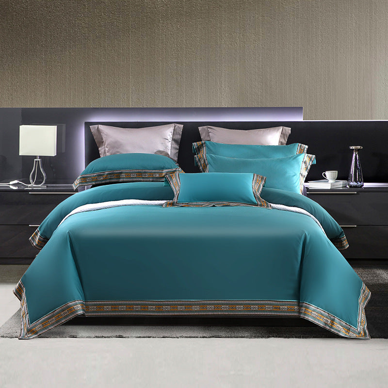 HKM-225043 Pure Cotton Hyaluronic Acid Long Staple Cotton Four-Piece Bedding Set