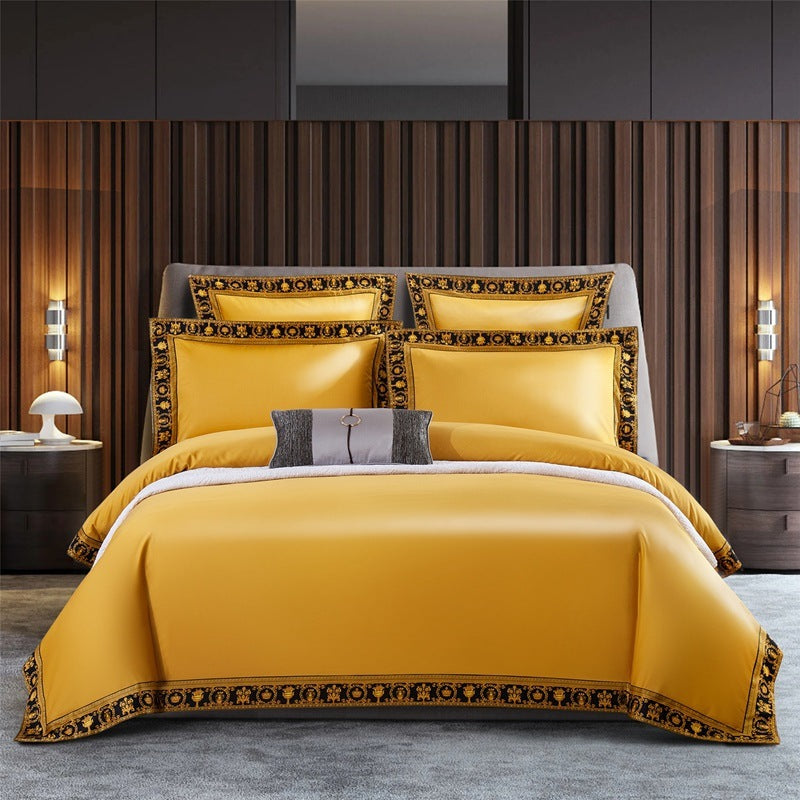 HKM-225043 Pure Cotton Hyaluronic Acid Long Staple Cotton Four-Piece Bedding Set