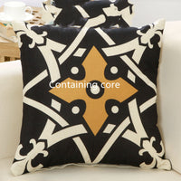 HKM-225107 Customizable Geometric Linen Cushion Cover with PP Cotton Filling - 45x45cm