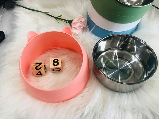 HKM-225235 Multifunctional Double Dog and Cat Bowl with Anti-Overturning Design, PS Resin Material