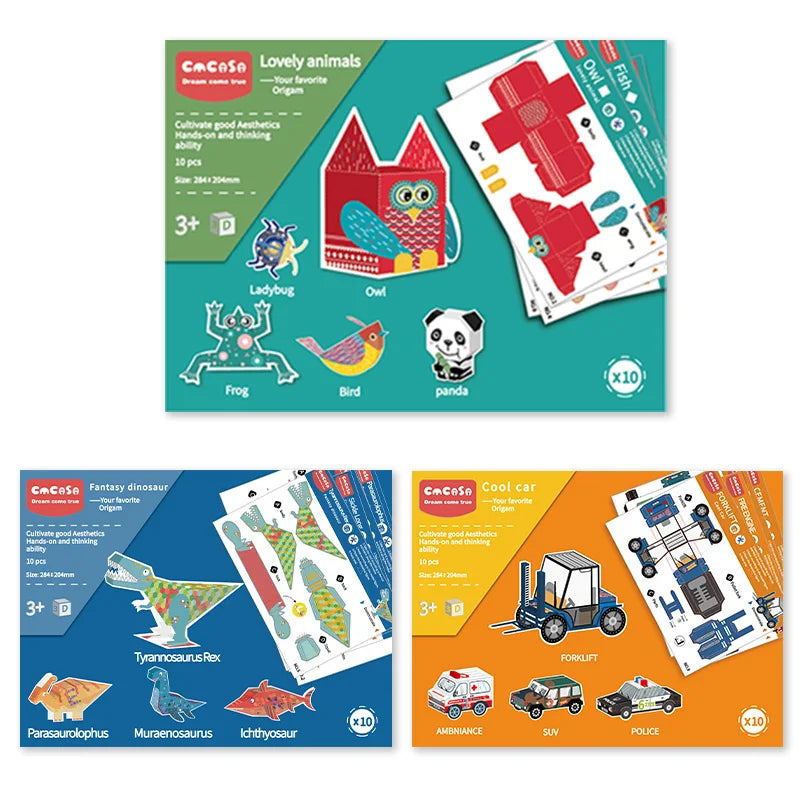HKM-225299 3D Folding Paper Origami Toys for Children - Educational DIY Craft Kit