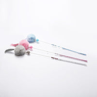 HKM-225363 Colorful Beaded Cat Wand with Plush and Steel Wire for Interactive Play