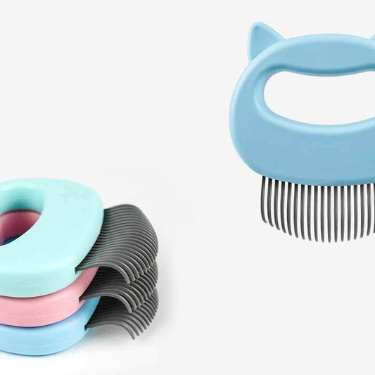 HKM-225427 Pet Hair Removal and Massaging Shell Comb for Cats and Dogs - Durable and Comfortable Design