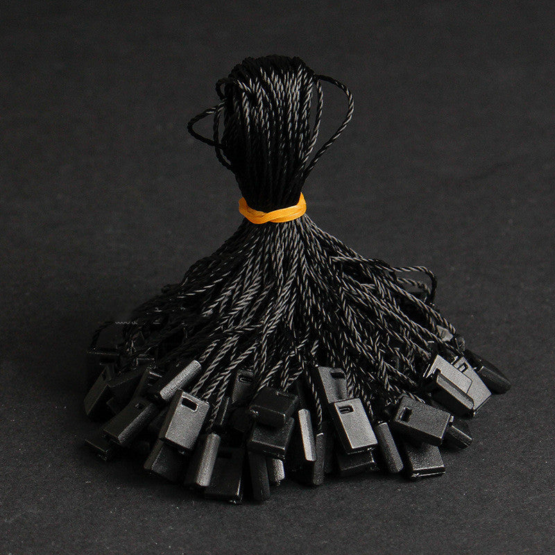 HKM-225555 Hanging Grain Home Textile Polyester Line with Plastic Buckle - 250 Tags & 1000 Rope Pieces